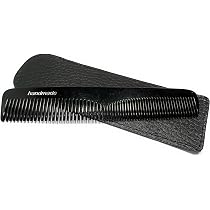 Swedish Crown Taschenkamm Aus Cellulose-Acetat – Handgefertigt, 12,5 Cm, Mit Feiner & Normaler Zahnung, Schwarz