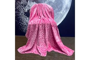 ‎SITUHAONAN Leoparden Decke, Neues Leopardenmuster Kuscheldecke, Leoparden-Dekoration, Geschenk für Kuh Liebhaber, Weihnachten Neujahr,Flauschig, rosa, 130 x 150 cm Wohndecke für Couch Sofa