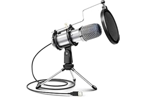 ELECTRIC GIANT Microfono PC USB, Microfono a Condensatore PS4 con Treppiede (silver)