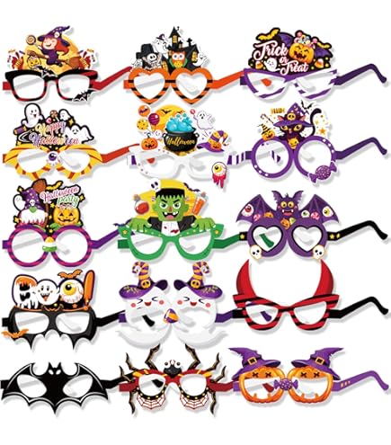 12 Paires Lunettes D'halloween, Cosplay Halloween Cadeau De