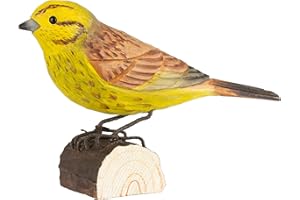 WILDLIFEGARDEN Wildlife Garden Pájaro decorativo de madera – Señor de oro – tallado a mano