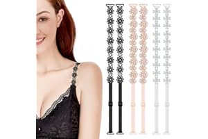 Cosysparks Tirantes Sujetador, 3 Pares de Sujetadores Femeninos Cute Flower y 1 par de Sujetadores Transparentes Ajustables y Extraíbles para Vestidos de Niñas