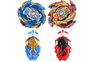 Netoke Gyros Toupie Gyros Turbo 4D Combinaison, avec Metal Fusion B-184 Lanceur, Jouets Classiques Cadeau，174-1+174-2