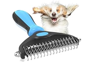 Decyam Brosse de toilettage pour Animaux de Compagnie Double Face pour la Perte et Le démêlage des sous-Poils pour Chiens et Chats Brosse de toilettage Extra Large en métal pour
