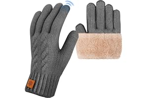 Zepphi Winterhandschuhe Damen mit Fleecefutter, Touchscreen Warme Fleece Strickhandschuhe Thermo Winter Handschuhe Herren für Outdoor Sport Laufen Radfahren Freizeit ski reithandschuhe