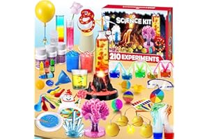 UNGLINGA 210 Experimente Kits für Kinder, Jungen Mädchen Spielzeug Geburtstag Geschenke Ideen, Chemie-Set, Mint-Fächer Aktivitäten Bildungsprojekt, Vulkan Wissenschaft Kit