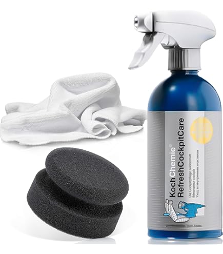 Koch Chemie Multi Interior Cleaner Autoreinigingsset voor binnen, 750 ml, interieurreiniger 3 x detailborstel microvezeldoek microvezelpad, efficiënte reiniging van bekleding, textiel, kunststof