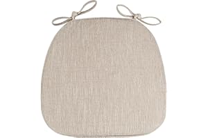 Achimlt Dining Chair Seat Cushion Pad U-Shaped, Linen Seat Pads with Ties and Zipper Removable Covers Non Slip Chair Cushions for Indoor Home Kitchen Patio Garden Office Dining Chairs Pads (Beige)