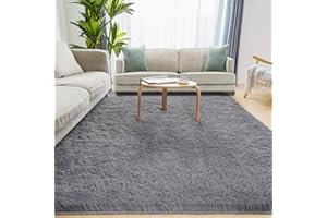 Puremy Wohnzimmerteppich, Hochflor Teppiche Wohnzimmer Deko Flauschiger Weich Waschbarer & Anti-Rutsch Modern Shaggy Teppich für Schlafzimmer, Kinderzimmer, Bettvorleger Matte, 140x200cm, Grau