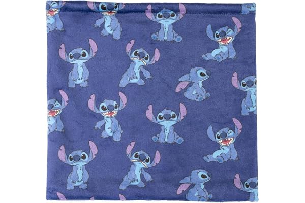 Stitch halsdamask - blå färg - one size - tillverkad av 100% polyester - Stitch-tryckt design - originalprodukt designad i Spanien