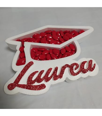 Vassoio Portaconfetti In Polistirolo Per Laurea – Contenitore Decorativo Per Buffet Festa – Lunghezza 70cm