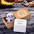 COLEESON Pocket Hug Ghost Ornament, Cute Stuff for Women, Funny Knitting Wool Ghost with Card, Christmas Stocking Filler, Cute Ghost Doll for Christmas Birthday Gift Party Decoration
