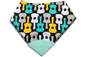 V&D HOME - Baby and Toddler Dribble Bib with Teether | 0-18 month Teething Bibs for Baby and Toddler | 100% BPA & Pthalate Free | Bandana bib with teether