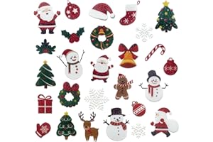 JOYEASE Weihnachts Sticker Set, 270 Glitzer Sticker Aufkleber Weihnachten, Bunte Motiv Weihnachtssticker Selbstklebend Weihnachtsdeko für Pakete, Briefe und Geschenke(10 Bogen)