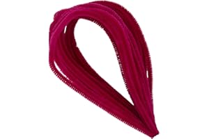 i-mondi® 15 pfeifenreiniger pfeifenputzer bunt zum basteln in rubinrot 50cm lang Ø 8mm Chenilledraht Biegeplüsch pipe cleaner