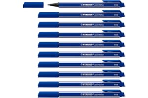 STABILO pointMax - Stylo feutre - Lot x 10 feutres d'écriture pointe moyenne 0,8 mm - Bleu