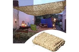Earnmore Red de Camuflaje Militar, Toldos Terraza 6x4m, Red de Camuflaje Beige, Utilizada para Aire Libre, Cazar, Acampar, Pérgola, Sombrilla, Red de Sombra Liviana y Durad(Size:4X8M/13X26.2FT)