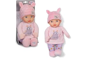 BABY born for Babies Sweetie Pink – Poupée Douce de 30 cm avec Corps en Tissu Rose et hochet intégré – Adaptée aux Nouveau-nés