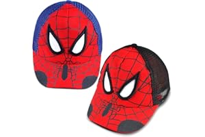 AWOUSUE 2 Pezzi Cappellino Baseball Spiderma, Spiderma Baseball Regolabile Cappello, Berretto Spiderma Bambino, Baseball Regolabile Cappello Spiderma, Cappellino con Visiera Spiderma