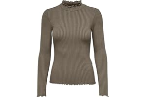 JdY Damen Dünnes Langarm Shirt | Basic Rundhals Stehkragen Longsleeve | Stretch Oberteil JDYFRANSISKA