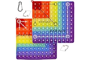 GUOYOU Pop It 20*20cm Push Bubbles Jouet Popit 2 in 1 Fidget Toys Table de Multiplication Poppers Silicone Anti Stress Enfant Jouets,Educatifs Maths Jouets Éducatifs Multiplication D'Addition Enfant