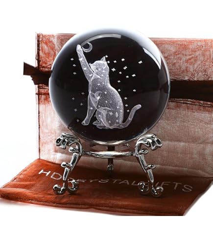 QIANCHANG 3D Adler Kristallkugel - Lasergravur Mit Ständer