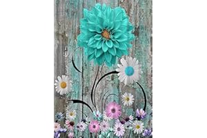 AIKEWO Rustic Flower Diamond Art Painting Kits for Adults - Full Drill Diamond Dots Paintings for Beginners, Round 5D Paint with Diamonds Pictures Gem Art Painting Kits DIY Adult Crafts Kits 12x16inch