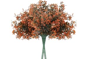 YoniYa 4 Piezas Flores Artificiales Pequeña Hojas de Arce Otoño Ramo Flores Artificiales Exterior Interior Plastico de Flores Falsa Planta de Jardin Arbusto Artificial para Jardin Balcon