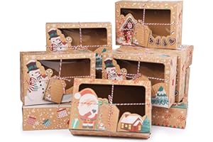 WORDMOUK 12pcs cajas de torta de Navidad cajas de regalo cajas de galletas de Kraft de la magdalena cajas caja de dulces de panadería cajas tratamiento de chocolate para el cumpleaños de Acción de Gracias