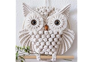 ZOYIEP Eule Wandteppich, Eule Makramee Wandbehang Wandteppich Dekoration, Wandbehang Boho Deko Handgewebter Eule Traumfänger Wandteppiche Dekoration (15x60cm)