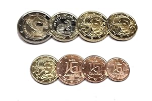 Generisch 2 Euros - 1 Cent KMS Croacia 2023 Juego de monedas de 8 euros UNC monedas sueltas de euro KR23KS47