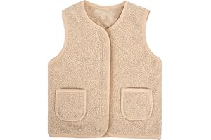 Youkly Teddy Fleece Weste Kinder, Ärmellos Fleecejacke Jungen Mädchen, V-Ausschnitt Teddyfleece Jacke, Warm Winterjacke Plüschweste Fleeceweste Kinder