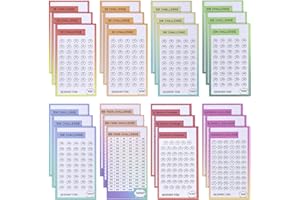 [24er Set]- LVZONGXIN A6 Sparchallenge Budgetplaner- 8 Sparchallenges - Budget Planner Deutsch Zubehör - Spar Challenge Set mit 2€ | 5€ | 10€ | 20€ | 50€ | Kleingeld | 52 TAGE | 100 TAGE