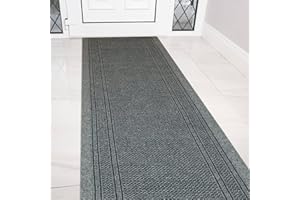 eXtreme Carpet Runner for Hallways, Kitchen, and Living Room | Sturdy, Washable, and Lightweight Custom Length Narrow Rug Runner | Non-Slip Rubber Backed 66cm Wide x 183cm Long Runner – Aztec Grey