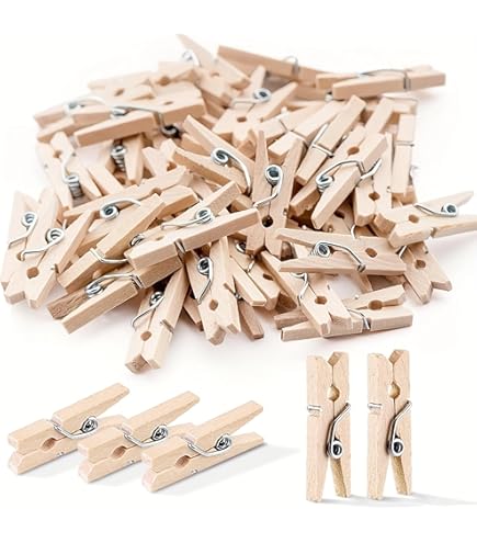 320 Mini-Wäscheklammern Aus Naturholz – Bunte Fotoclips Für DIY, Deko & Bastelprojekte, 2,5 Cm