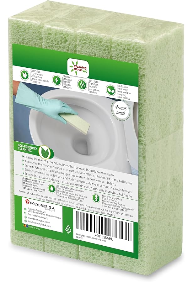 HO2NLE Bimsstein Reinigungssteine Set - 4 Stück Mit Griff Für Toilette & Bad