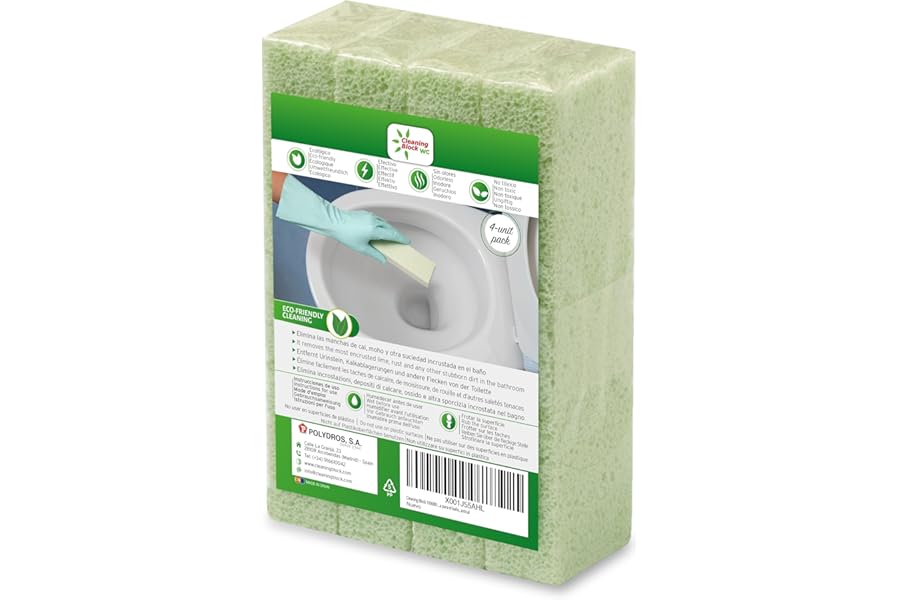 Cleaning Block WC 10008Ei Pack of 4 Sticks for Removing Limescale Stains, Scale and Other Encrusted Dirt on Toilets, Sinks, Bathtubs and Other Bathroom Surfaces