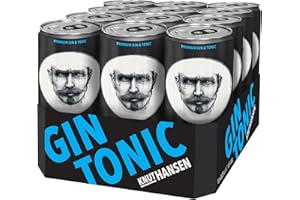 ‎KNUT HANSEN DRY GIN KNUT HANSEN GIN TONIC | Erfrischend und trinkfertig für unterwegs | Hergestellt aus KNUT HANSEN DRY GIN und selbst hergestelltem TONIC | 10% vol. | 12 x 250ml Dose
