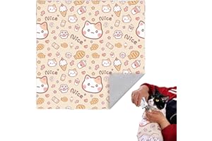 GCJUYA Katzenpflegetuch, Cat Wrap for Cutting Nails,Katzenpflegetasche, Selbstklebende katzendecke,Verstellbare Katzenfesseln zum,Ohrenreinigung,Zähneputzen,Multifunktionales Haustierwerkzeug