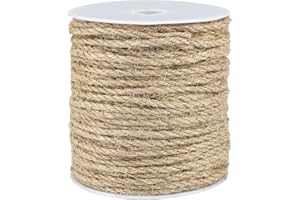 G2PLUS 45M Cuerda de Yute Gruesa Cuerda cáñamo 4 mm,Cuerda Decorativa Natural de Cordel Yute para Embalaje,Decoración,Jardinería