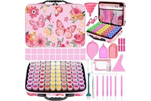 NINGESHOP Contenedores de almacenamiento de pintura de diamante, Diamond Painting Kit Completo,70 ranuras para pintura de diamantes,Organizador de Pintura de Diamantes 5D,para Joyas,Manicura de Uñas