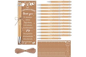 Kklolai 36 Sets Baby Shower Favors Gifts for Guest Baby Shower Retractable Ballpoint Pens with Thank You Bookmarks Gender Reveal Party Favor for Babies Parties Souvenirs Prizes (Retro)