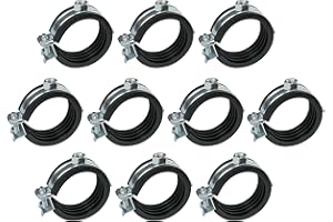 AERZETIX - Set di 10 - Fascette isofonico - supporto di fissaggio con guarnizione - per tubo Ø1 1/2'' - DIN EN 10111 - in acciaio zincato - da avvitare М8 - C49866