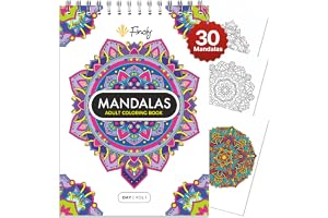 Finoly Mandala Målarbok för Vuxna med 30 Teckningar | Mandalas Färgning Vuxna | A4 Mandalas Bok | Premiumpapper