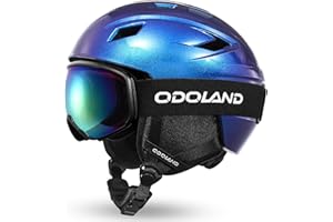 Odoland Ski Helmet Kit with Ski Ski Goggles, Snowboard Helmet for Men Women Teens Kids, Adjustable Ski Helmet and UV400 Protection Ski Goggles