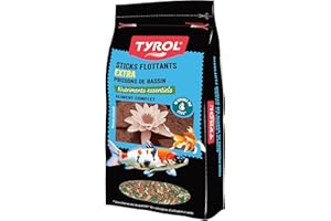 Tyrol - Sticks Extra Flottant pour Poissons - Nourriture Poisson Bassin - Nourriture pour poissons rouges & carpes koï à base de nutriments, minéraux & vitamines - Nourriture Poisson Rouge Sac 2L