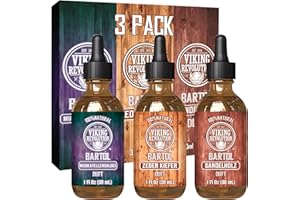 ‎VIKING REVOLUTION Viking Revolution - Bartöl - Macht Weich, Schützt und Stärkt - Aus Ganz Natürlichen Sandelholz, Kiefer, Zeder Und Muskatellersalbei - Bartöl Herren - Geschenke Für Männer - Set 3 x 30 ml