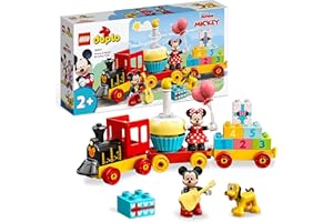 LEGO DUPLO ǀ Disney 10941 Urodzinowy pociąg myszek Miki i Minnie — edukacyjna zabawka z cyferkami dla dzieci (22 elementy)