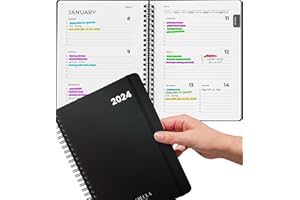 MILULA STUDIOS 2024 Diary A5 Week to View Planner - Minimalist Diary 2024 | Weekly Planner A5 Size | Work & Personal Organization | Work Diary & Planner| Appointment Calendar 2024
