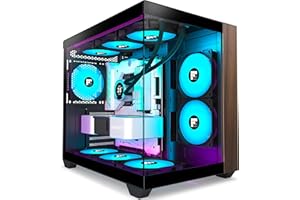 FOIFKIN M3 Boitier PC - Plaque Avant en Bois de Noyer - 3 Ventilateurs ARGB PWM préinstallés - Boitier PC de Jeu ATX Mid-Tower, avec Type-C (Noir, M3)